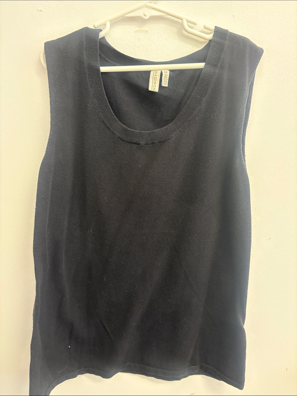 Madison Black Sleeveless Knit Tank Top